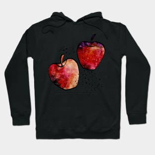 Watercolor Galaxy, Apples, Blobs Hoodie